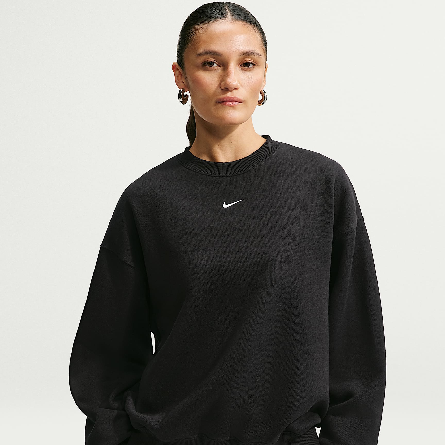 Nike Studio Fleece Medium Weight Women's Oversized Crew-Neck